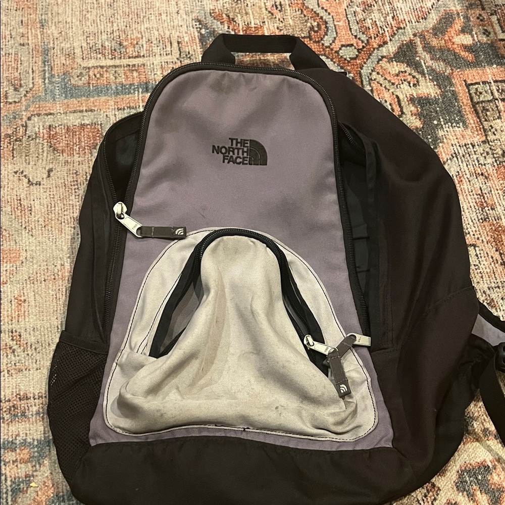 The North Face Black and Light Gray Backpack